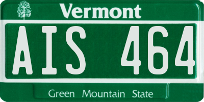 VT license plate AIS464