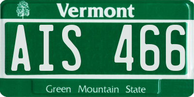 VT license plate AIS466