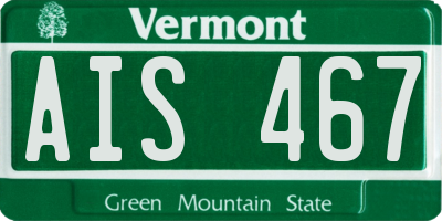 VT license plate AIS467