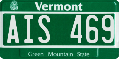 VT license plate AIS469