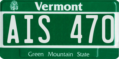 VT license plate AIS470