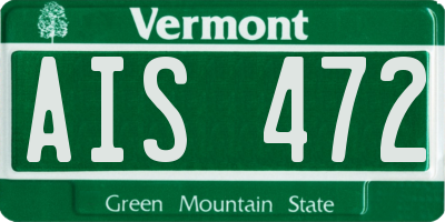 VT license plate AIS472