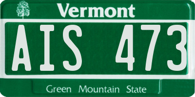 VT license plate AIS473