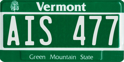 VT license plate AIS477