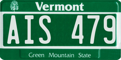 VT license plate AIS479