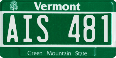 VT license plate AIS481