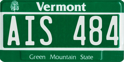 VT license plate AIS484