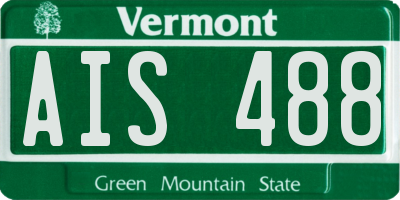 VT license plate AIS488
