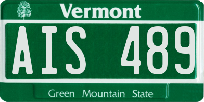 VT license plate AIS489