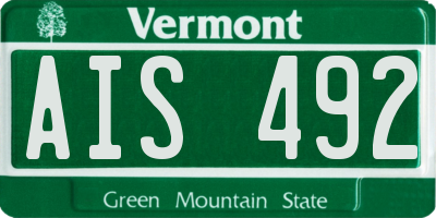 VT license plate AIS492