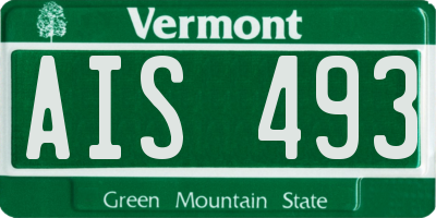 VT license plate AIS493
