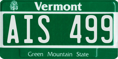 VT license plate AIS499