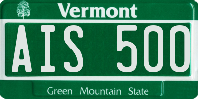 VT license plate AIS500