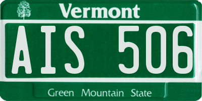 VT license plate AIS506
