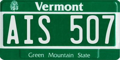 VT license plate AIS507