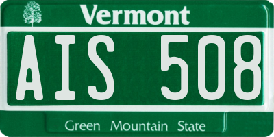VT license plate AIS508