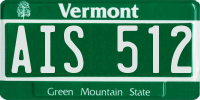 VT license plate AIS512