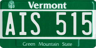 VT license plate AIS515