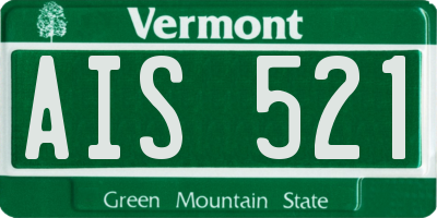 VT license plate AIS521
