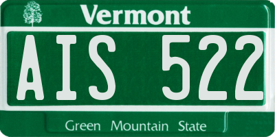 VT license plate AIS522