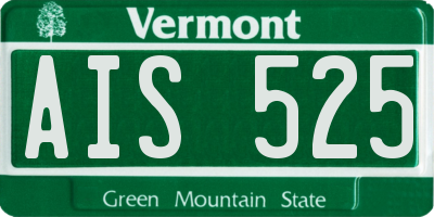 VT license plate AIS525