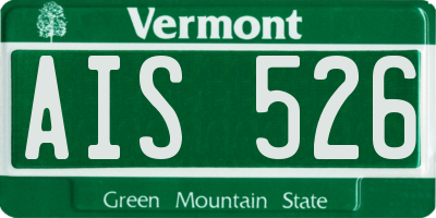 VT license plate AIS526