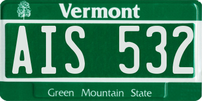 VT license plate AIS532