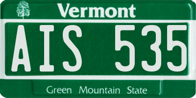 VT license plate AIS535