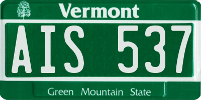VT license plate AIS537