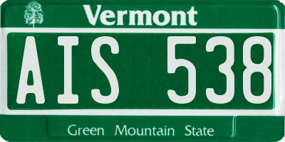 VT license plate AIS538