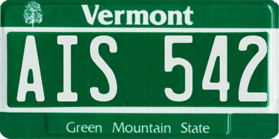 VT license plate AIS542