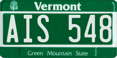 VT license plate AIS548