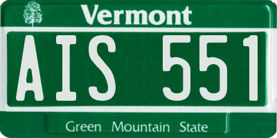 VT license plate AIS551