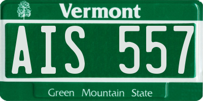 VT license plate AIS557