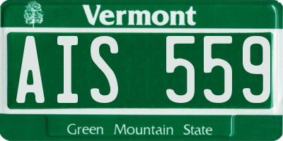 VT license plate AIS559