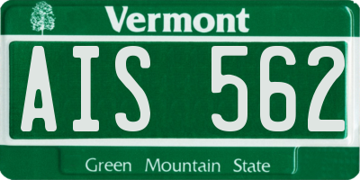 VT license plate AIS562