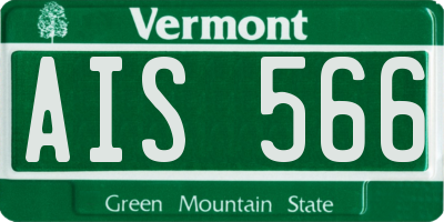 VT license plate AIS566