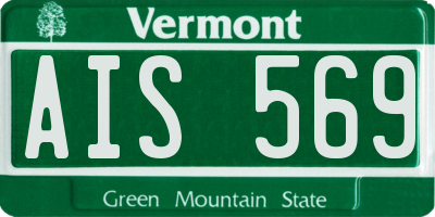 VT license plate AIS569