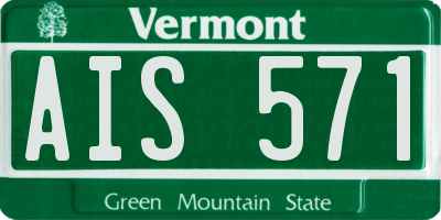 VT license plate AIS571