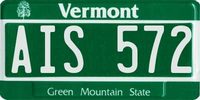 VT license plate AIS572