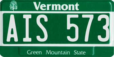 VT license plate AIS573