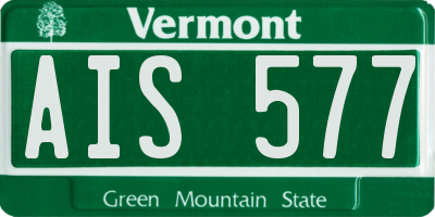VT license plate AIS577