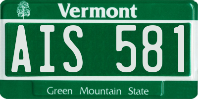 VT license plate AIS581
