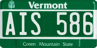 VT license plate AIS586