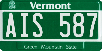 VT license plate AIS587