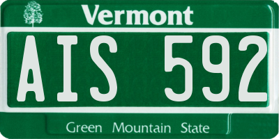 VT license plate AIS592