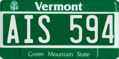 VT license plate AIS594