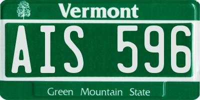 VT license plate AIS596