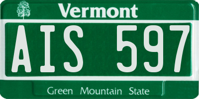 VT license plate AIS597