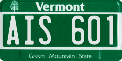 VT license plate AIS601